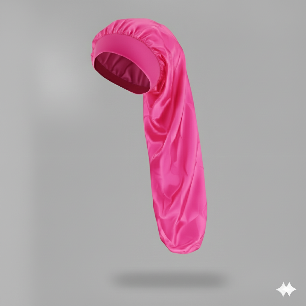 Bonnet en satin long – Bonnet de nuit en satin pour cheveux longs, bouclés, frisés et locks