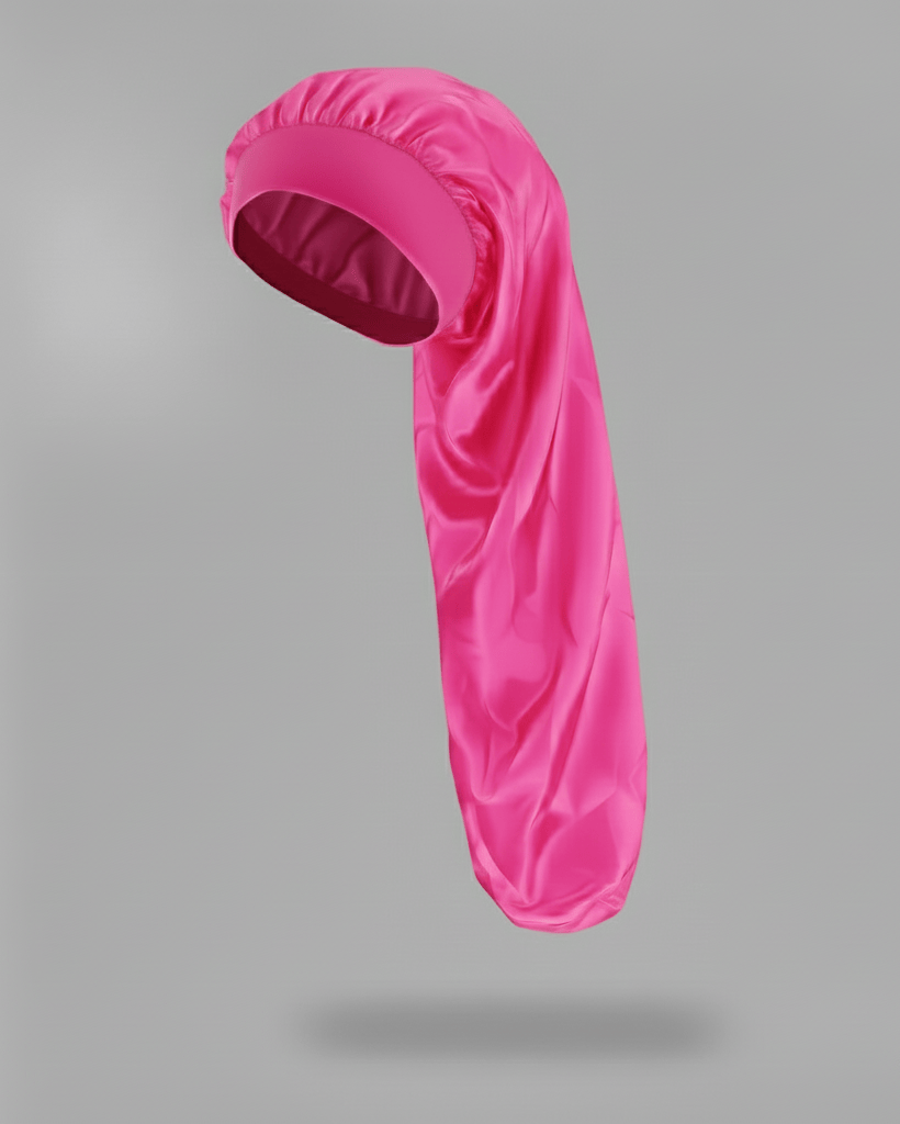 ElegantVase Rose Vif Bonnet en satin long – Bonnet de nuit pour cheveux longs bonnet satin cheveux boucles afro