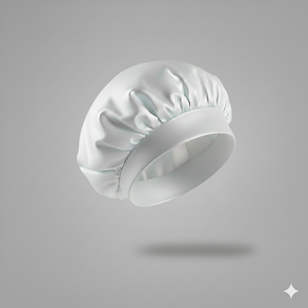 Bonnet en satin avec large bande – Bonnet de nuit en satin pour cheveux bouclés, frisés, crépus et lisses