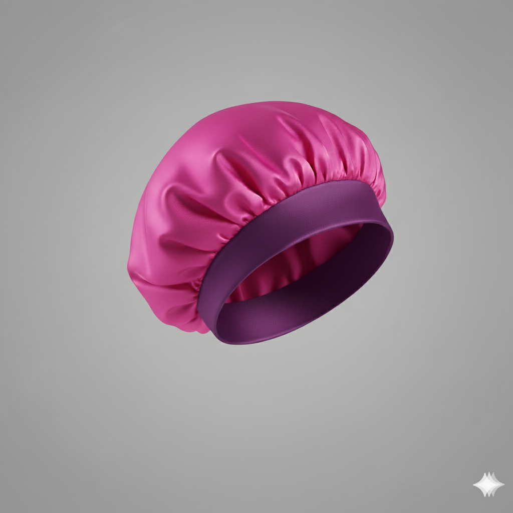Bonnet en satin avec large bande – Bonnet de nuit en satin pour cheveux bouclés, frisés, crépus et lisses