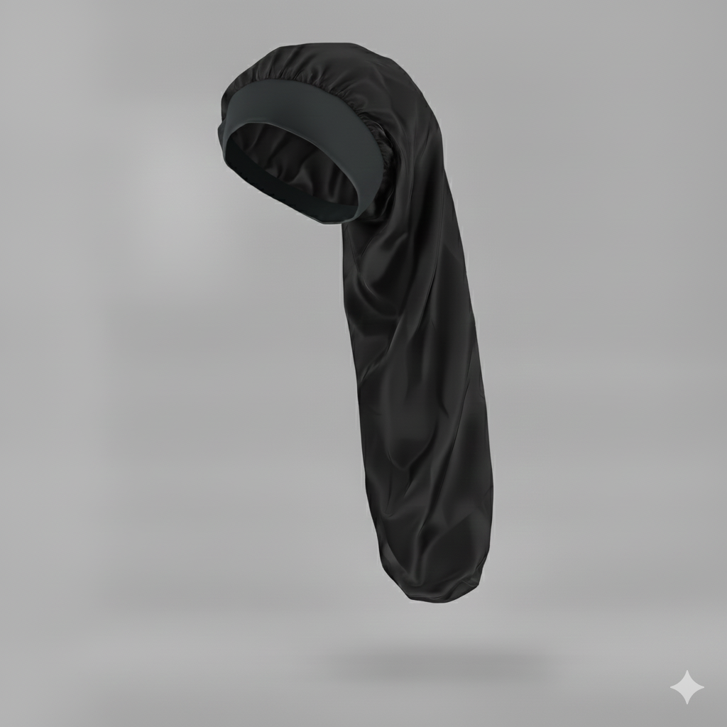 Bonnet en satin long – Bonnet de nuit en satin pour cheveux longs, bouclés, frisés et locks