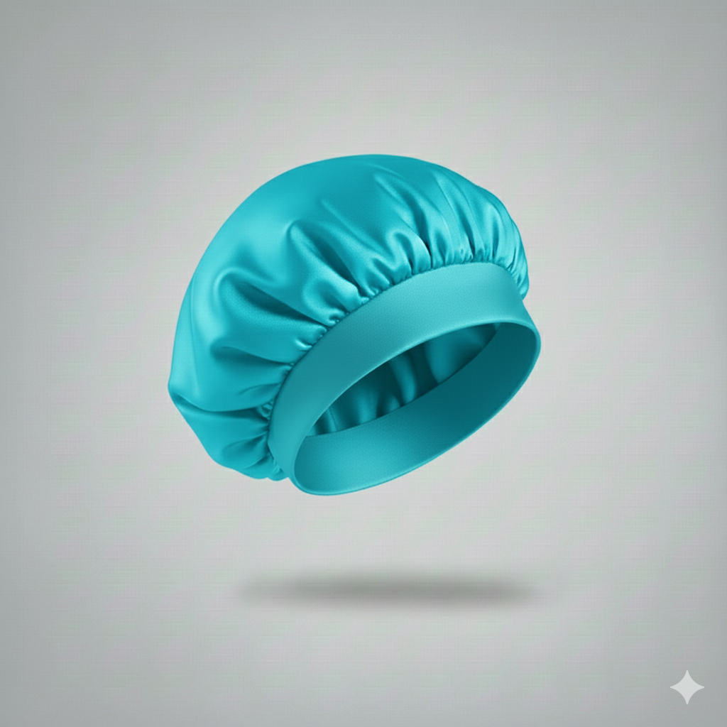 Bonnet en satin avec large bande – Bonnet de nuit en satin pour cheveux bouclés, frisés, crépus et lisses