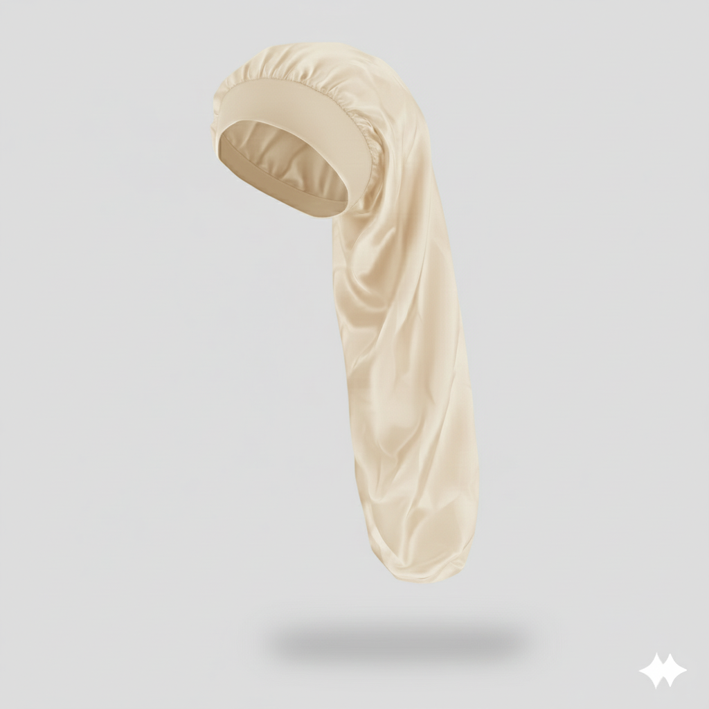 Bonnet en satin long – Bonnet de nuit en satin pour cheveux longs, bouclés, frisés et locks