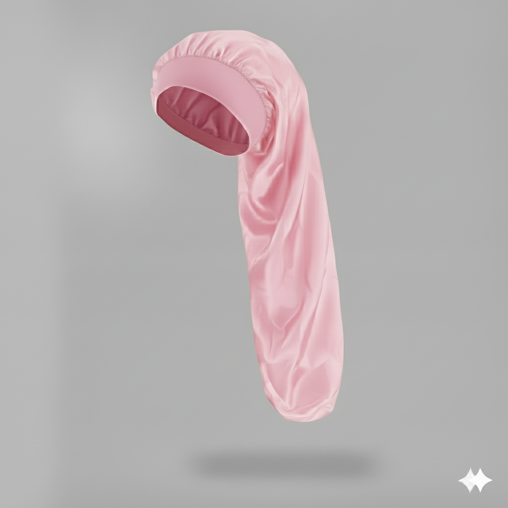 Bonnet en satin long – Bonnet de nuit en satin pour cheveux longs, bouclés, frisés et locks