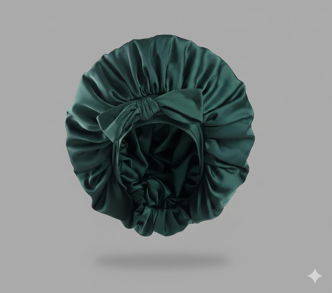 Bonnet en satin avec nœud – Bonnet de nuit en satin pour cheveux bouclés, frisés, crépus et lisses