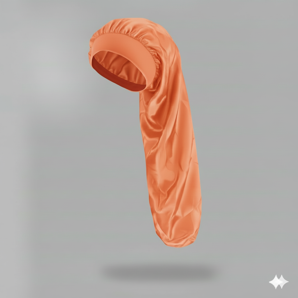 Bonnet en satin long – Bonnet de nuit en satin pour cheveux longs, bouclés, frisés et locks