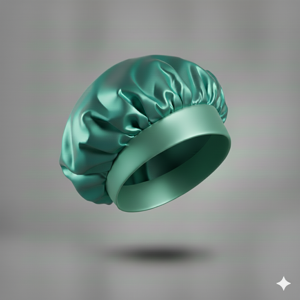 Bonnet en satin avec large bande – Bonnet de nuit en satin pour cheveux bouclés, frisés, crépus et lisses