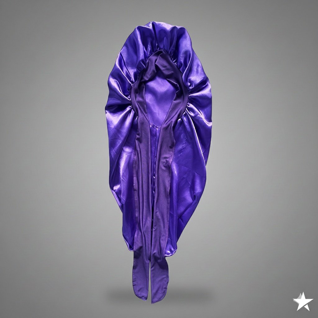Bonnet en satin long avec nœud – Bonnet de nuit en satin pour cheveux longs, bouclés, frisés et locks