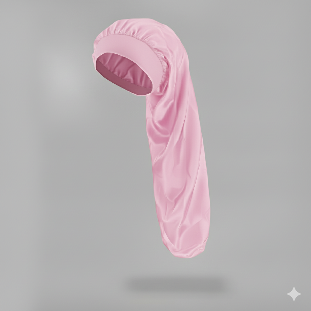 Bonnet en satin long – Bonnet de nuit en satin pour cheveux longs, bouclés, frisés et locks