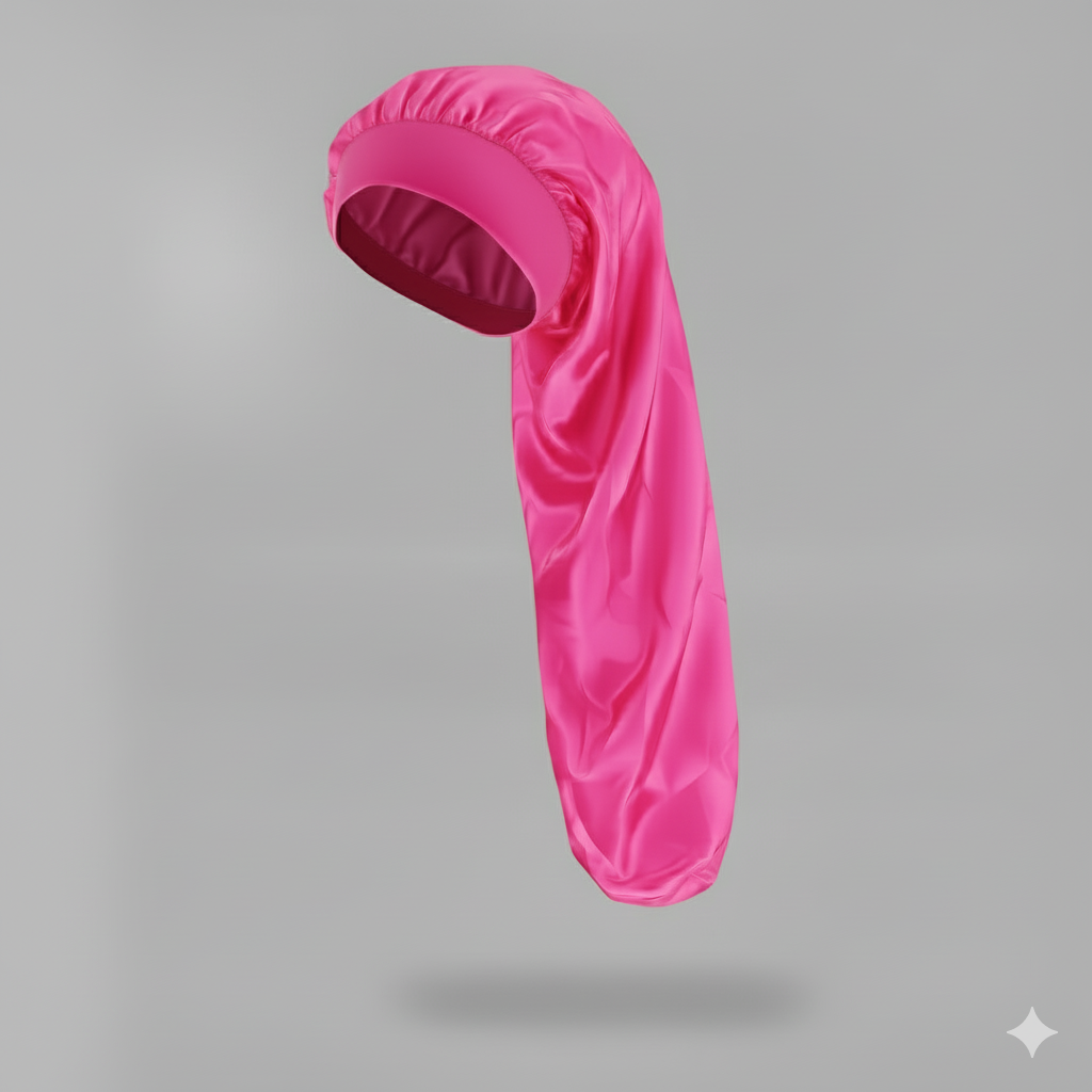 Bonnet en satin long – Bonnet de nuit en satin pour cheveux longs, bouclés, frisés et locks