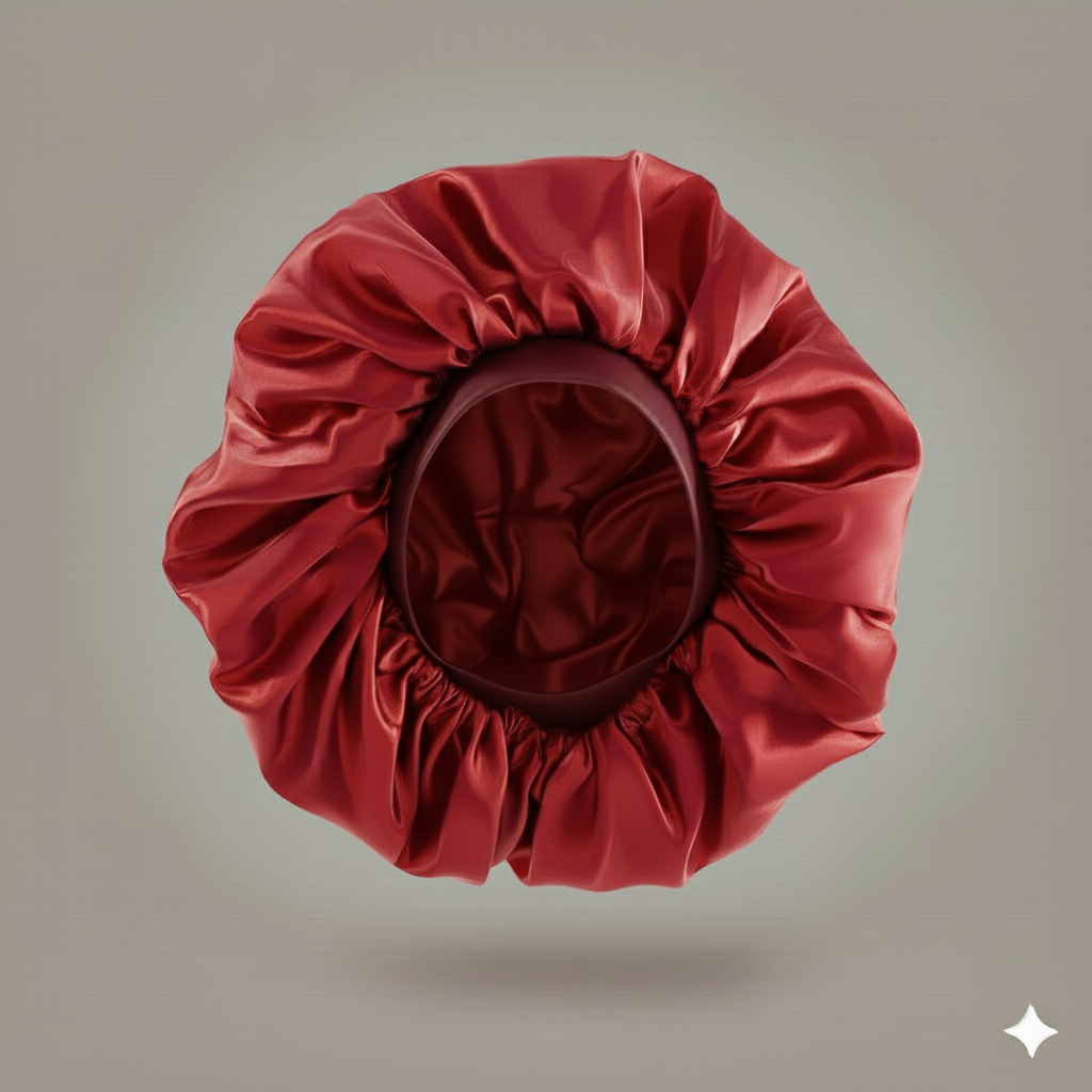 Bonnet en satin double couche – Bonnet de nuit en satin réversible multicolore pour cheveux bouclés, frisés, crépus et lisses