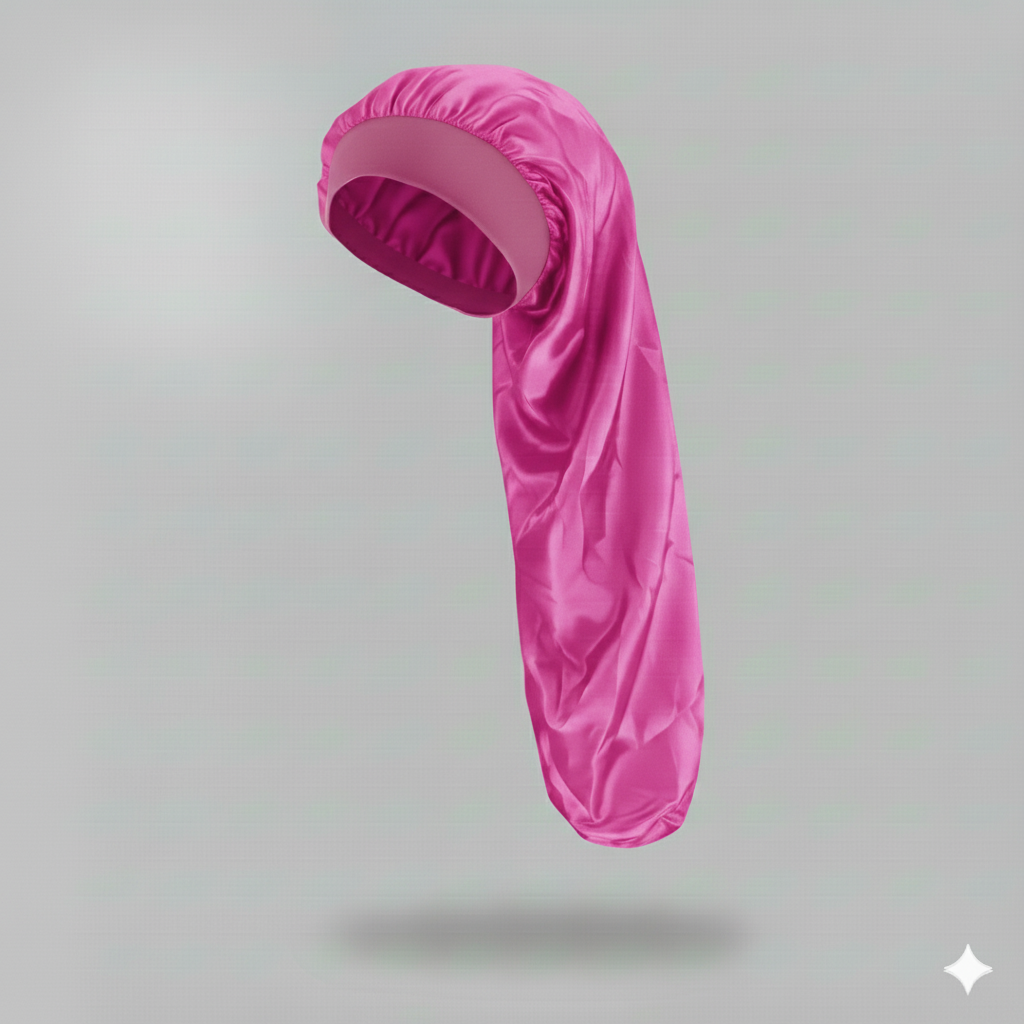 Bonnet en satin long – Bonnet de nuit en satin pour cheveux longs, bouclés, frisés et locks