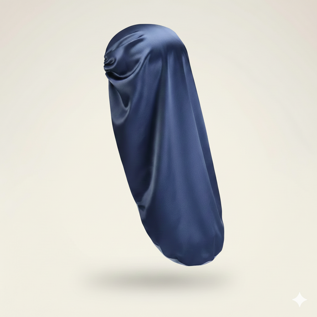 Bonnet en satin double couche – Bonnet de nuit en satin réversible multicolore pour cheveux bouclés, frisés, crépus et lisses