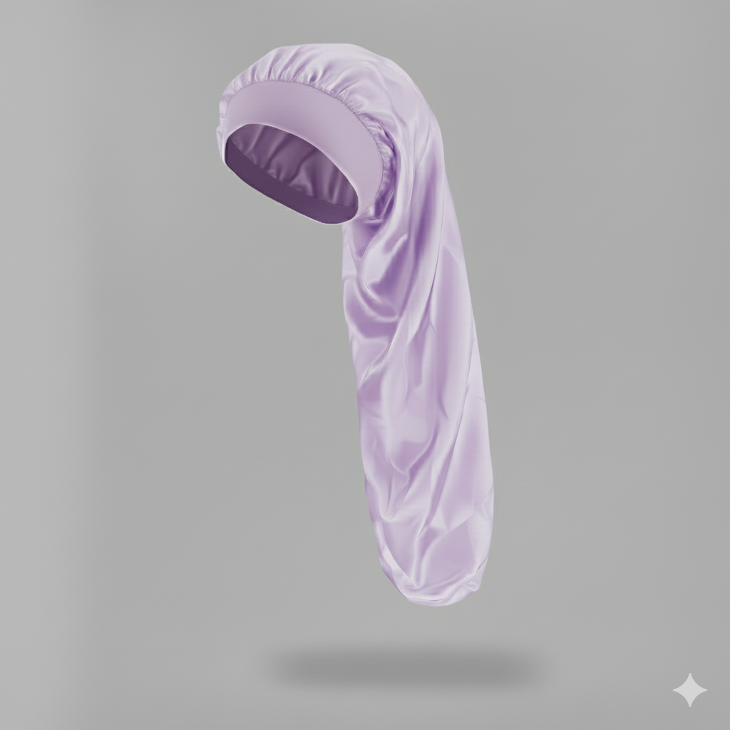 Bonnet en satin long – Bonnet de nuit en satin pour cheveux longs, bouclés, frisés et locks