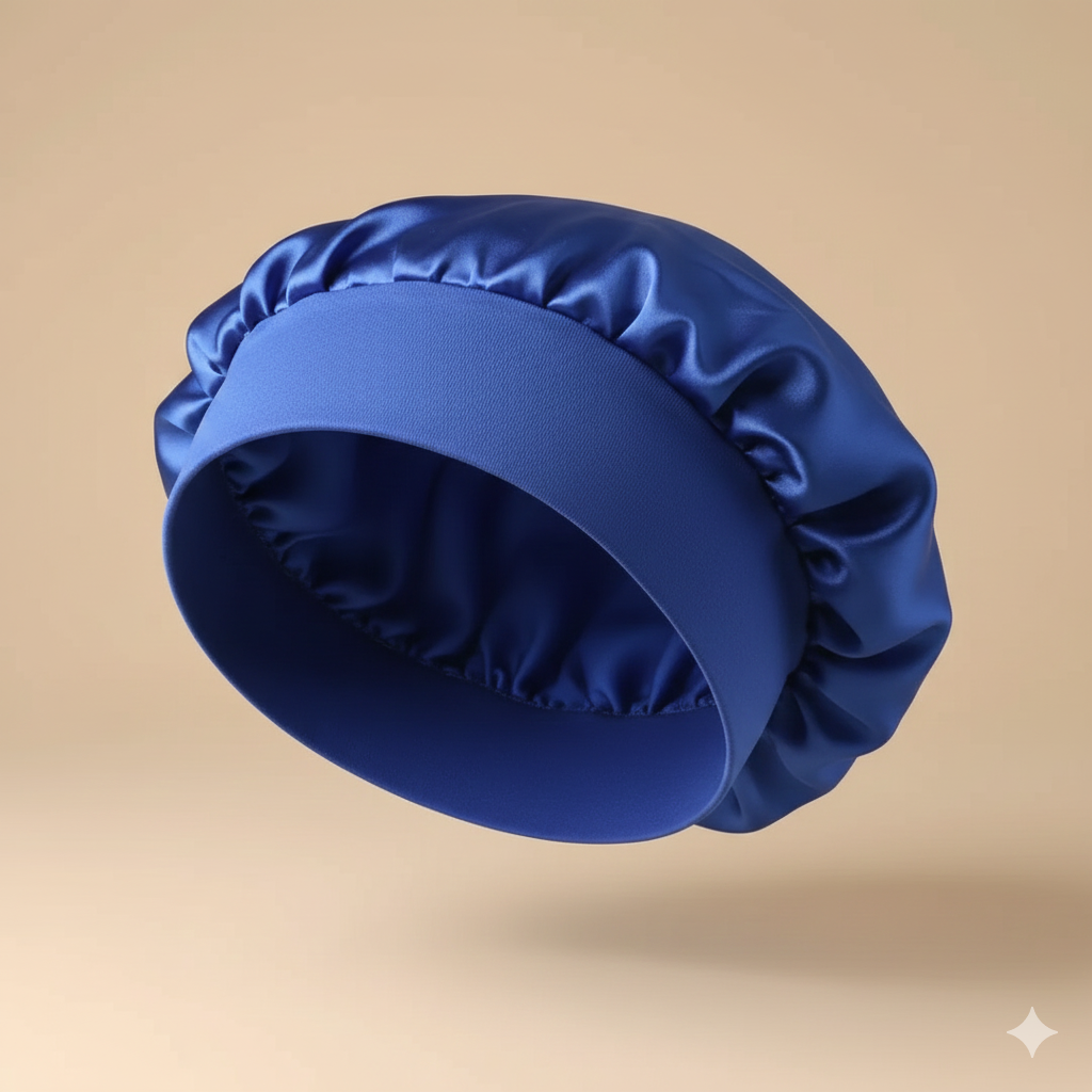 Bonnet en satin double couche – Bonnet de nuit en satin réversible multicolore pour cheveux bouclés, frisés, crépus et lisses