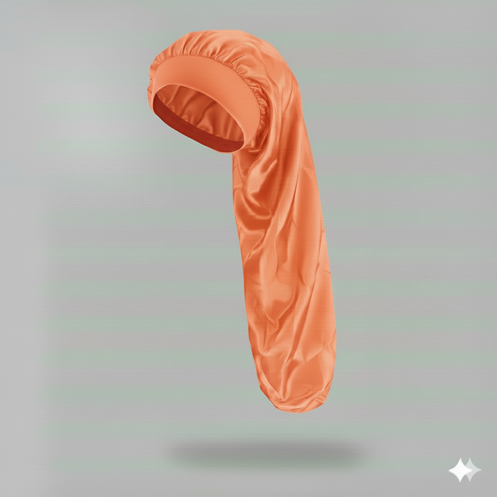 Bonnet en satin long – Bonnet de nuit en satin pour cheveux longs, bouclés, frisés et locks