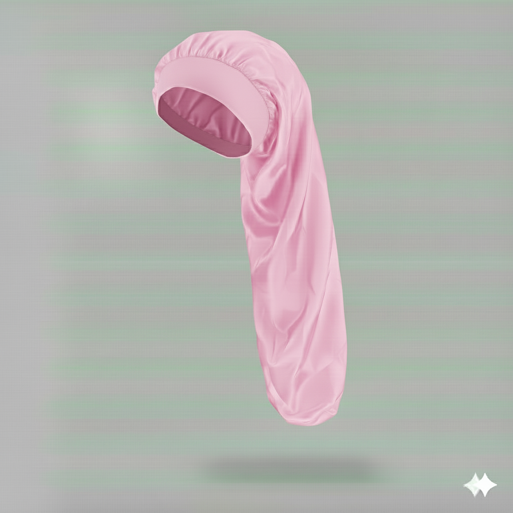 Bonnet en satin long – Bonnet de nuit en satin pour cheveux longs, bouclés, frisés et locks