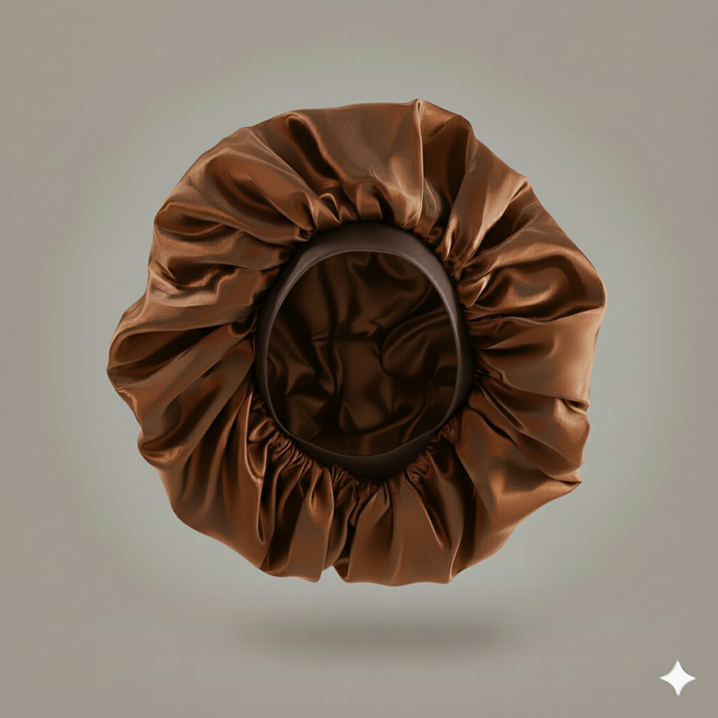 Bonnet en satin double couche – Bonnet de nuit en satin réversible multicolore pour cheveux bouclés, frisés, crépus et lisses