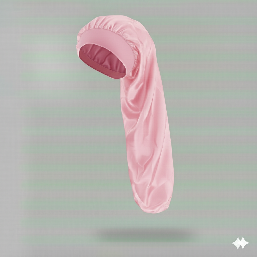 Bonnet en satin long – Bonnet de nuit en satin pour cheveux longs, bouclés, frisés et locks