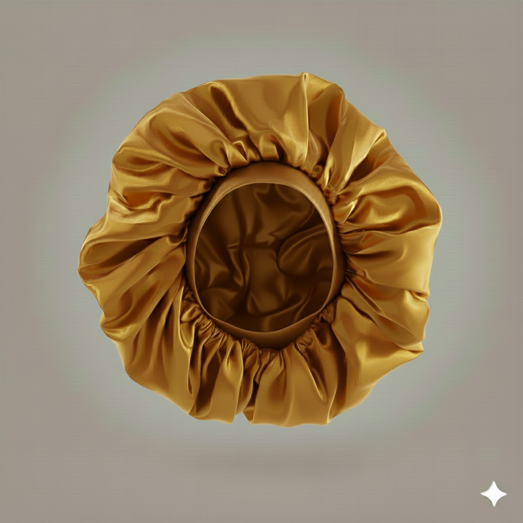 Bonnet en satin double couche – Bonnet de nuit en satin réversible multicolore pour cheveux bouclés, frisés, crépus et lisses