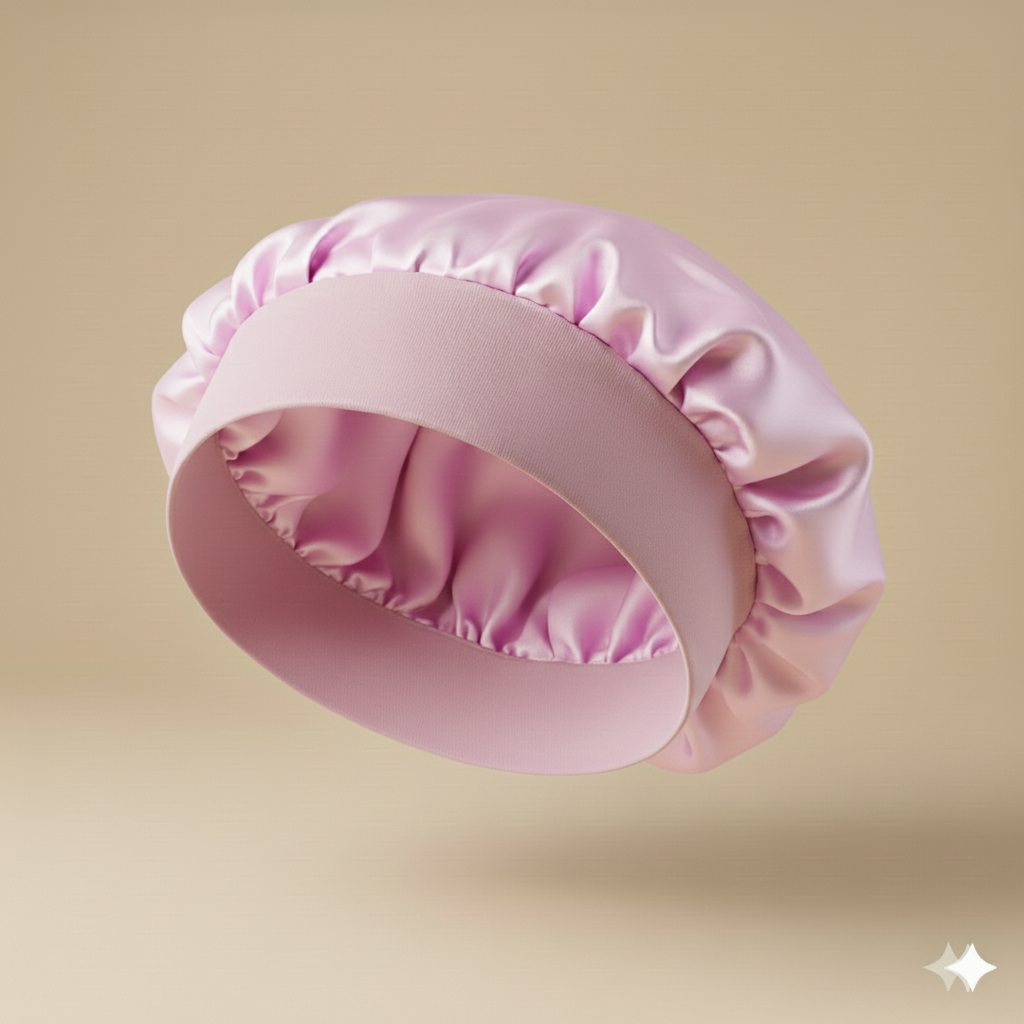 Bonnet en satin double couche – Bonnet de nuit en satin réversible multicolore pour cheveux bouclés, frisés, crépus et lisses