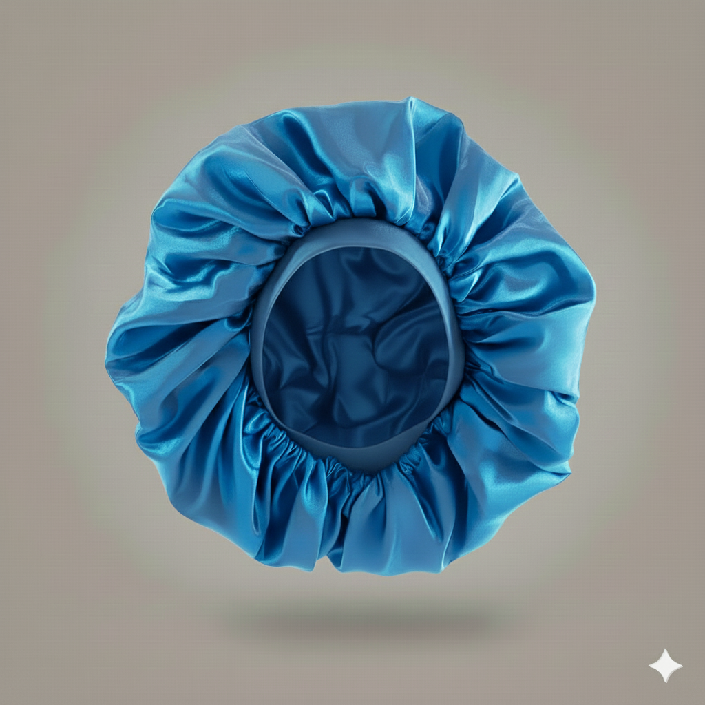 Bonnet en satin double couche – Bonnet de nuit en satin réversible multicolore pour cheveux bouclés, frisés, crépus et lisses