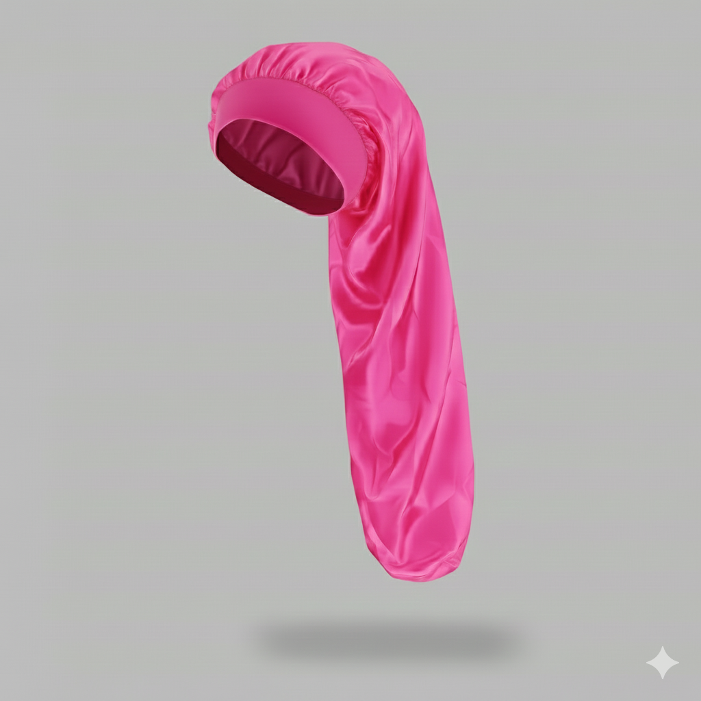 Bonnet en satin long – Bonnet de nuit en satin pour cheveux longs, bouclés, frisés et locks