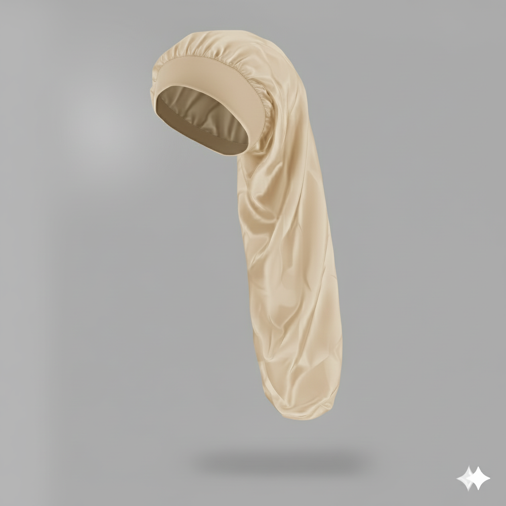 Bonnet en satin long – Bonnet de nuit en satin pour cheveux longs, bouclés, frisés et locks