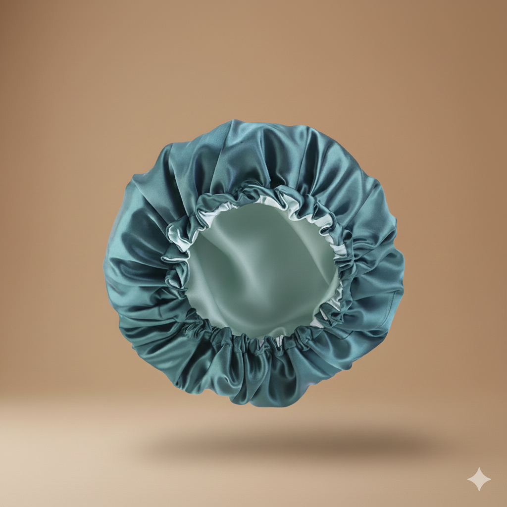 Bonnet en satin double couche – Bonnet de nuit en satin réversible multicolore pour cheveux bouclés, frisés, crépus et lisses