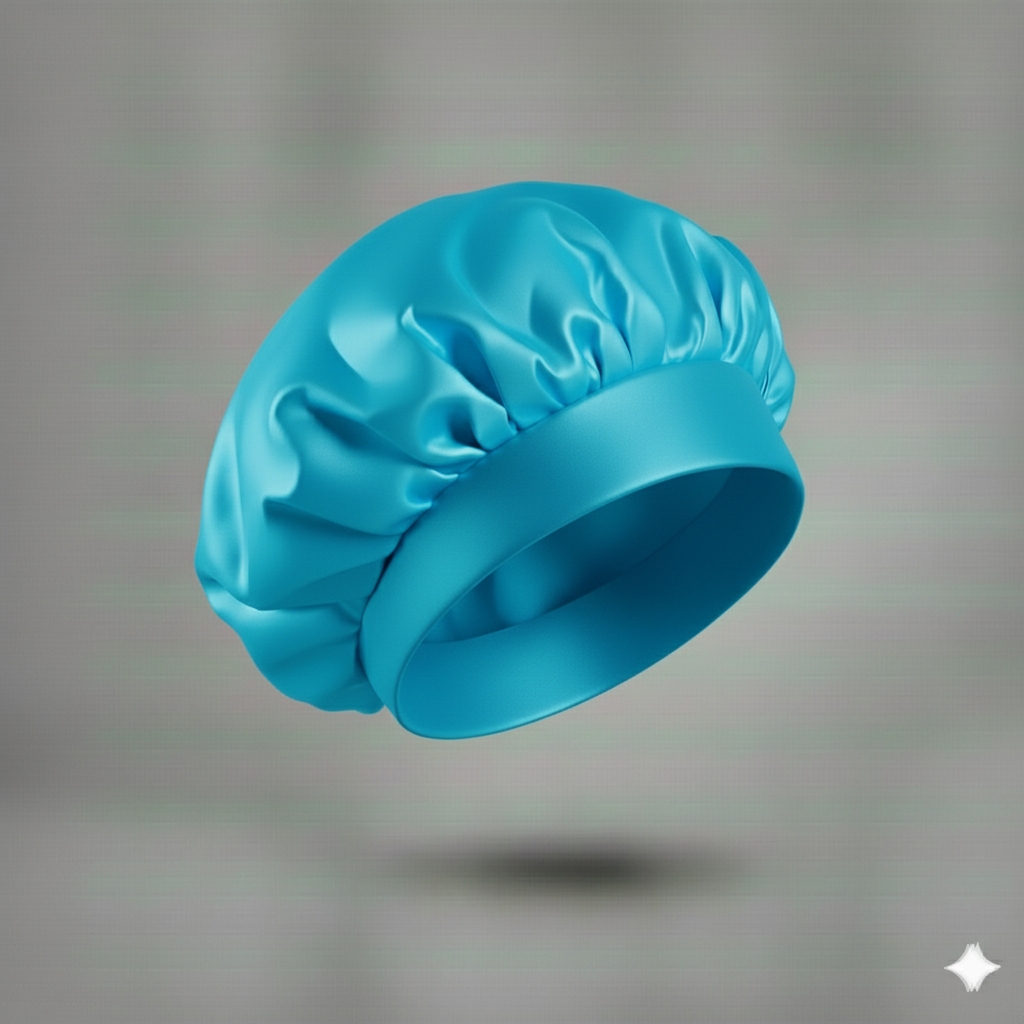 Bonnet en satin avec large bande – Bonnet de nuit en satin pour cheveux bouclés, frisés, crépus et lisses