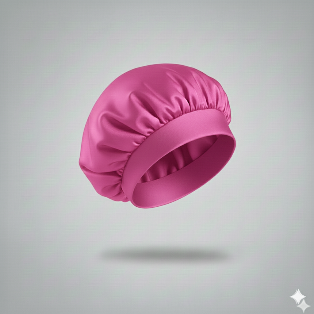 Bonnet en satin avec large bande – Bonnet de nuit en satin pour cheveux bouclés, frisés, crépus et lisses