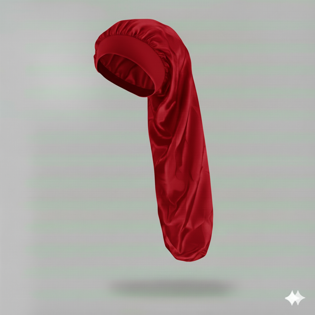 Bonnet en satin long – Bonnet de nuit en satin pour cheveux longs, bouclés, frisés et locks