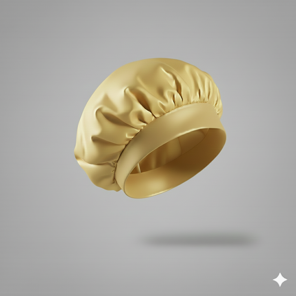Bonnet en satin avec large bande – Bonnet de nuit en satin pour cheveux bouclés, frisés, crépus et lisses