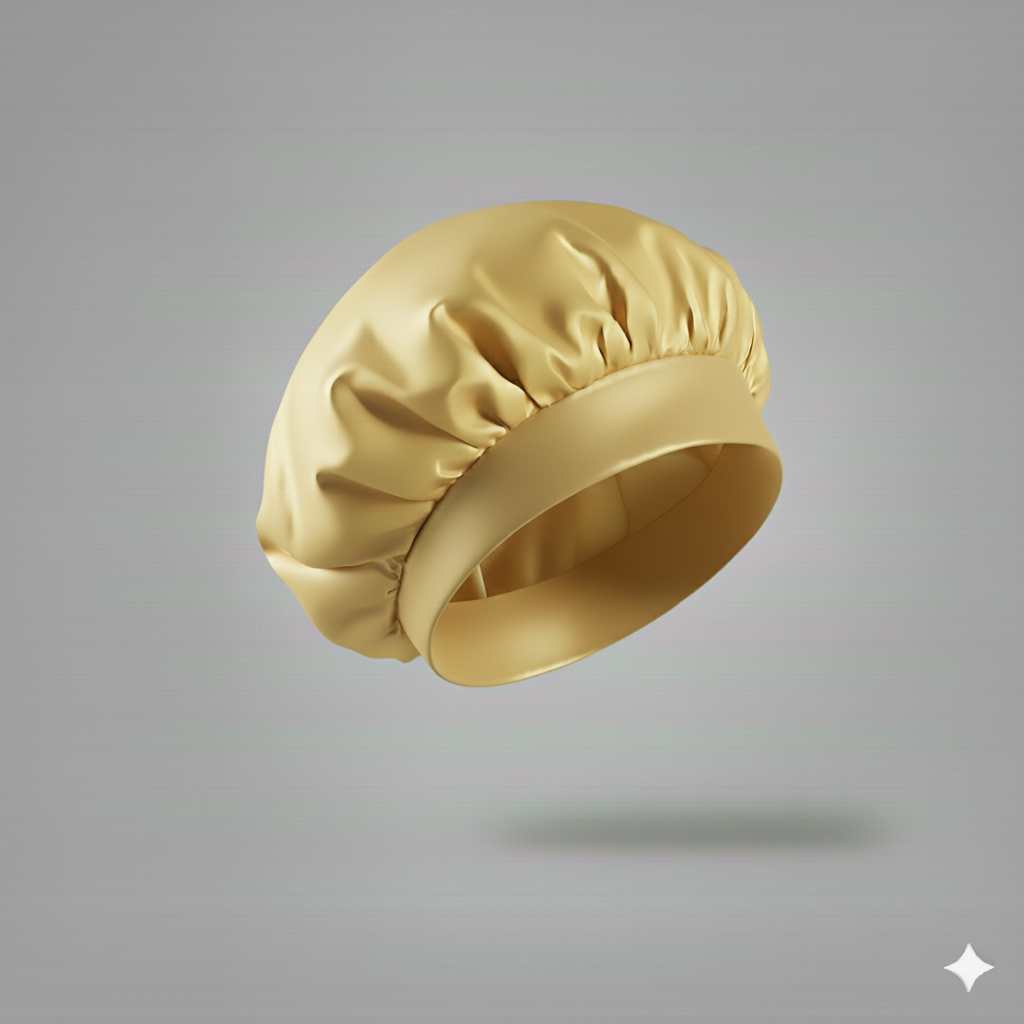 Bonnet en satin avec large bande – Bonnet de nuit en satin pour cheveux bouclés, frisés, crépus et lisses