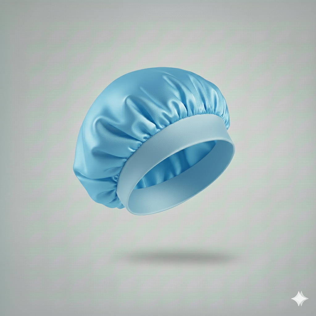 Bonnet en satin avec large bande – Bonnet de nuit en satin pour cheveux bouclés, frisés, crépus et lisses