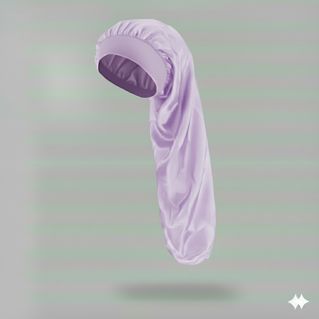 Bonnet en satin long – Bonnet de nuit en satin pour cheveux longs, bouclés, frisés et locks