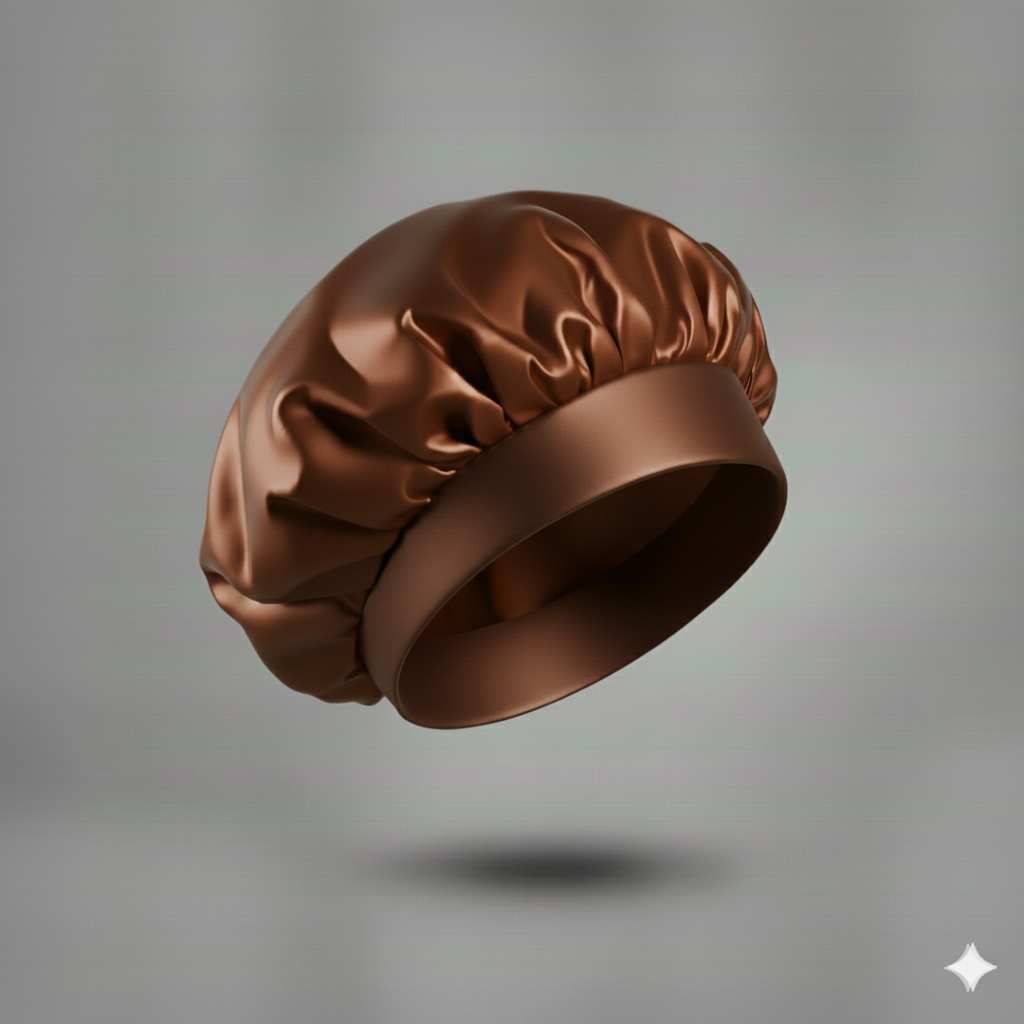 Bonnet en satin avec large bande – Bonnet de nuit en satin pour cheveux bouclés, frisés, crépus et lisses