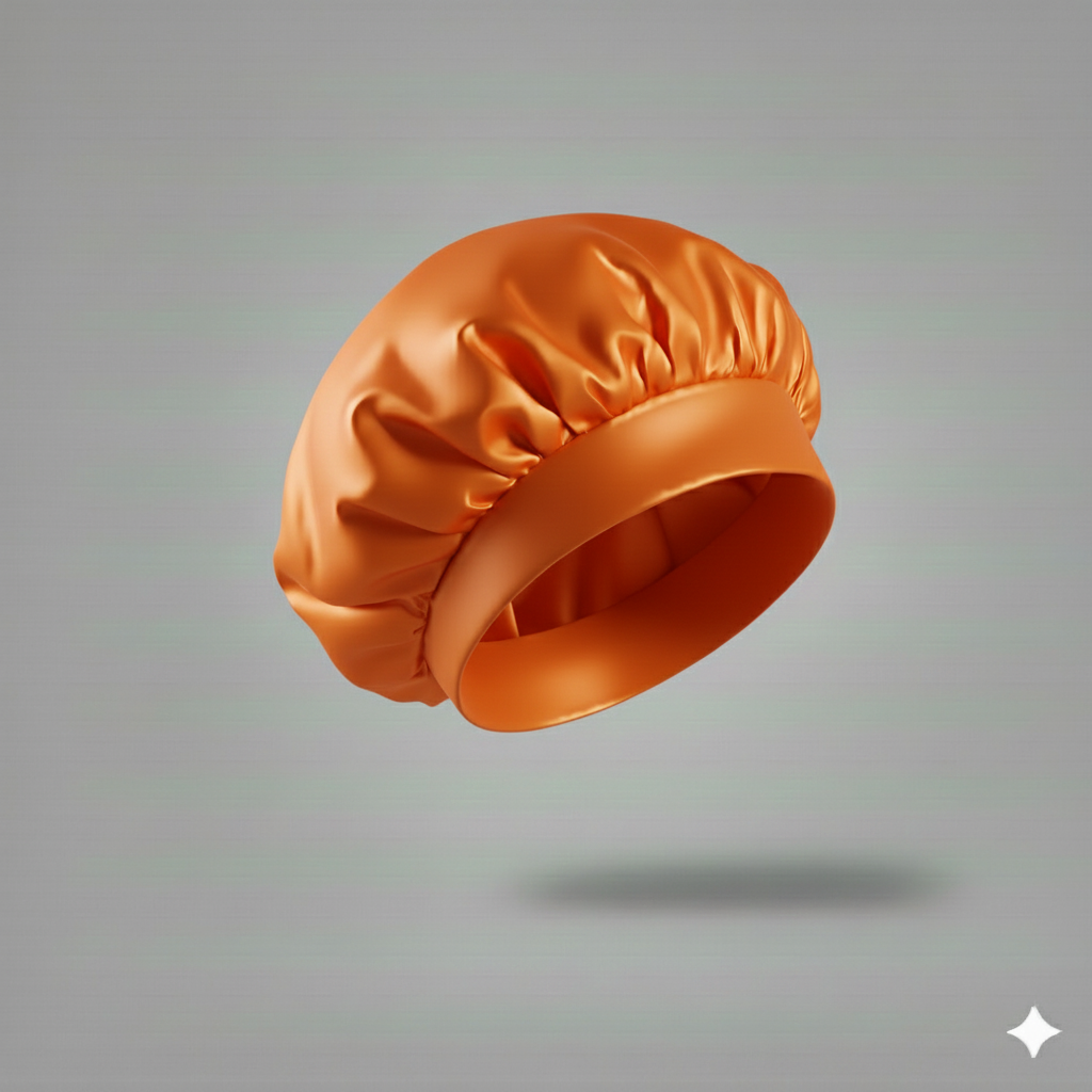 Bonnet en satin avec large bande – Bonnet de nuit en satin pour cheveux bouclés, frisés, crépus et lisses