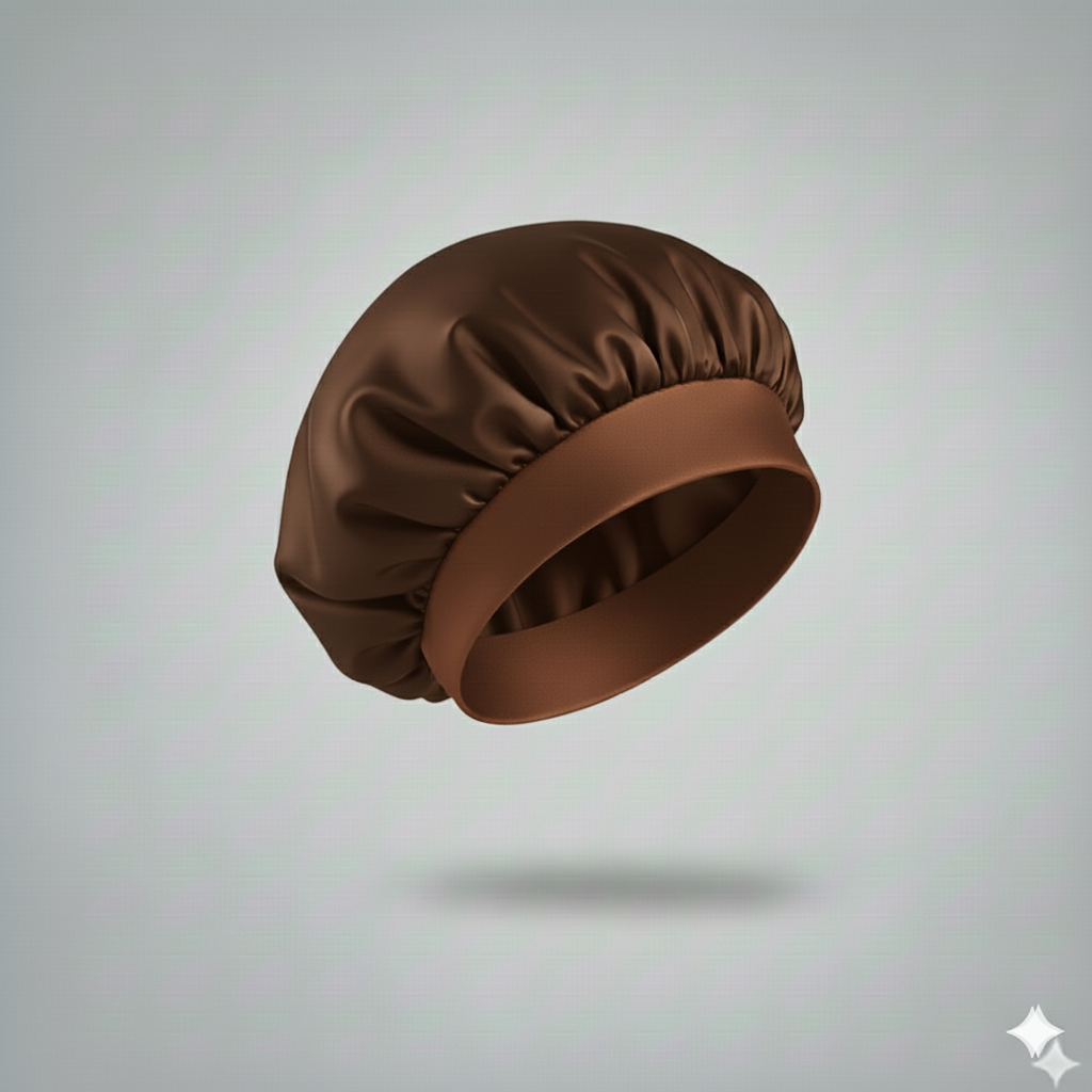 Bonnet en satin avec large bande – Bonnet de nuit en satin pour cheveux bouclés, frisés, crépus et lisses