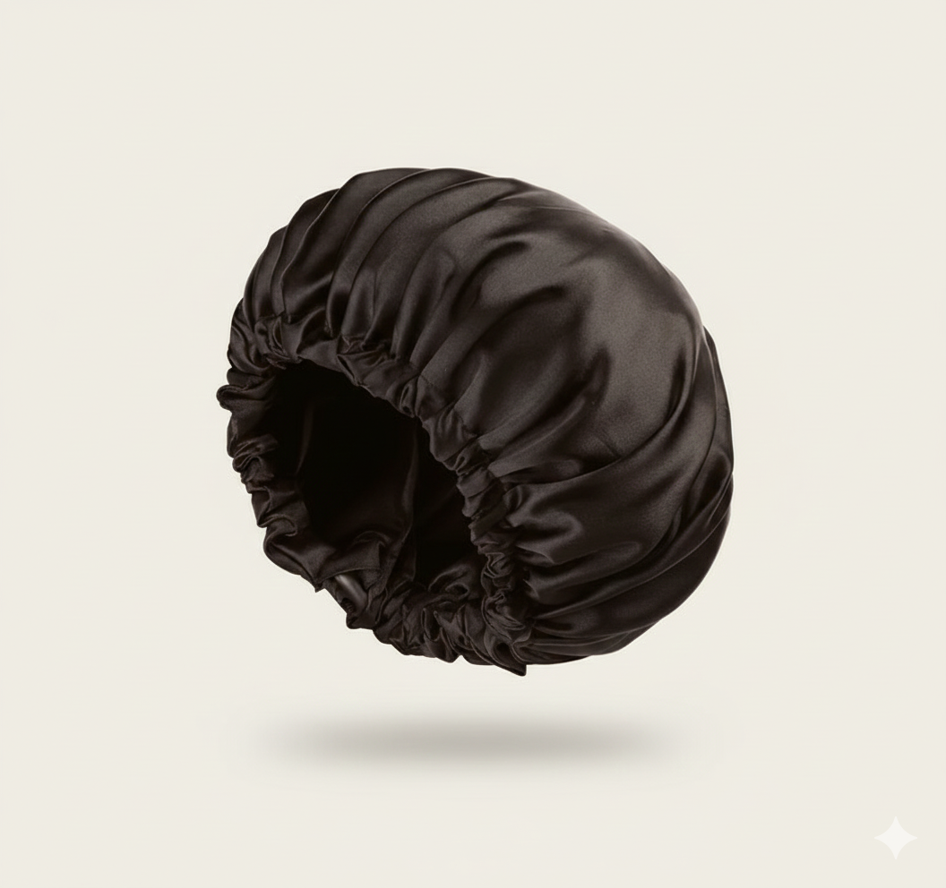 Bonnet en satin réversible – Bonnet de nuit cheveux bouclés