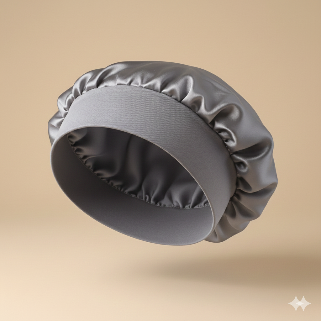 Bonnet en satin double couche – Bonnet de nuit en satin réversible multicolore pour cheveux bouclés, frisés, crépus et lisses