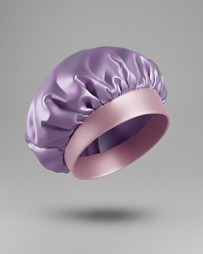 ElegantVase Violet / Rose Bonnet en satin large bande – Bonnet de nuit en satin bonnet satin cheveux boucles afro