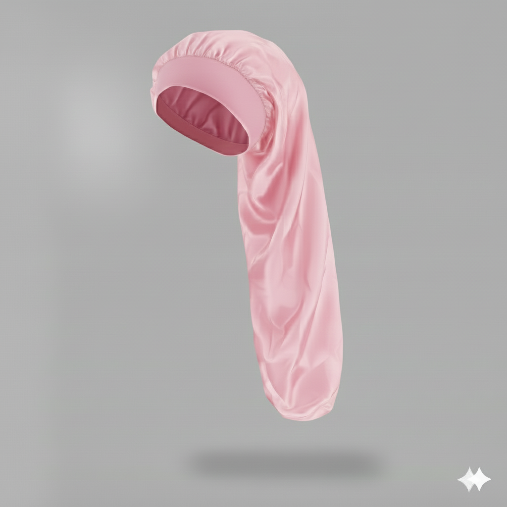 Bonnet en satin long – Bonnet de nuit en satin pour cheveux longs, bouclés, frisés et locks