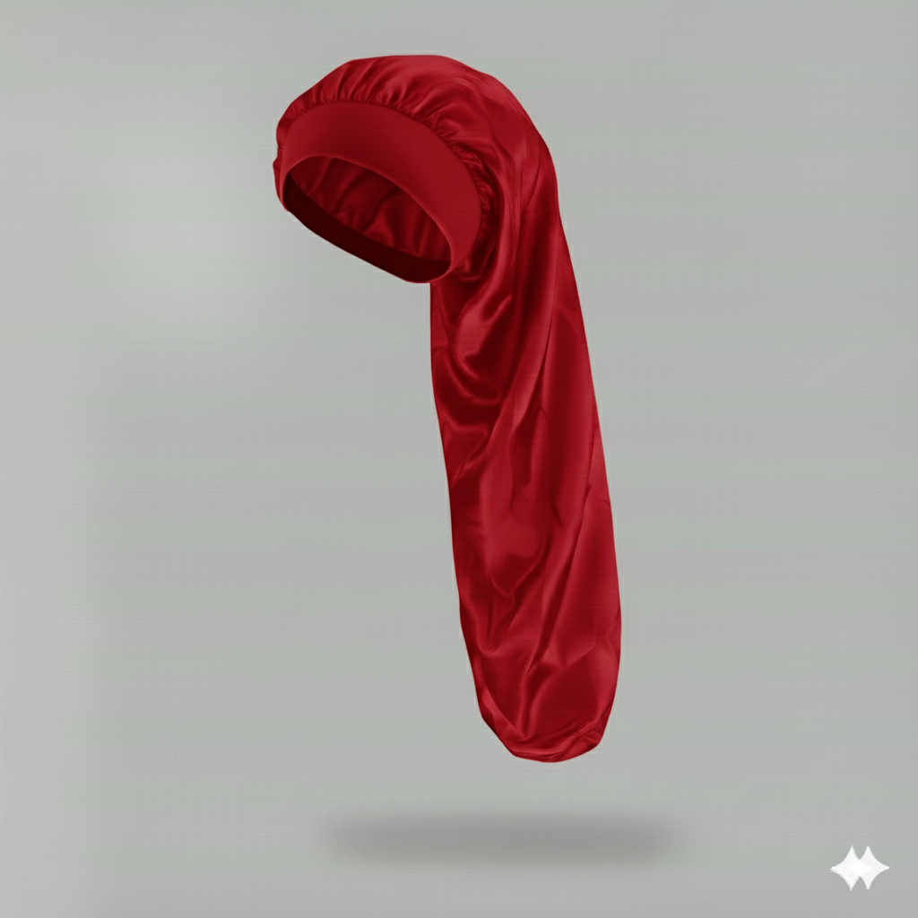 Bonnet en satin long – Bonnet de nuit en satin pour cheveux longs, bouclés, frisés et locks