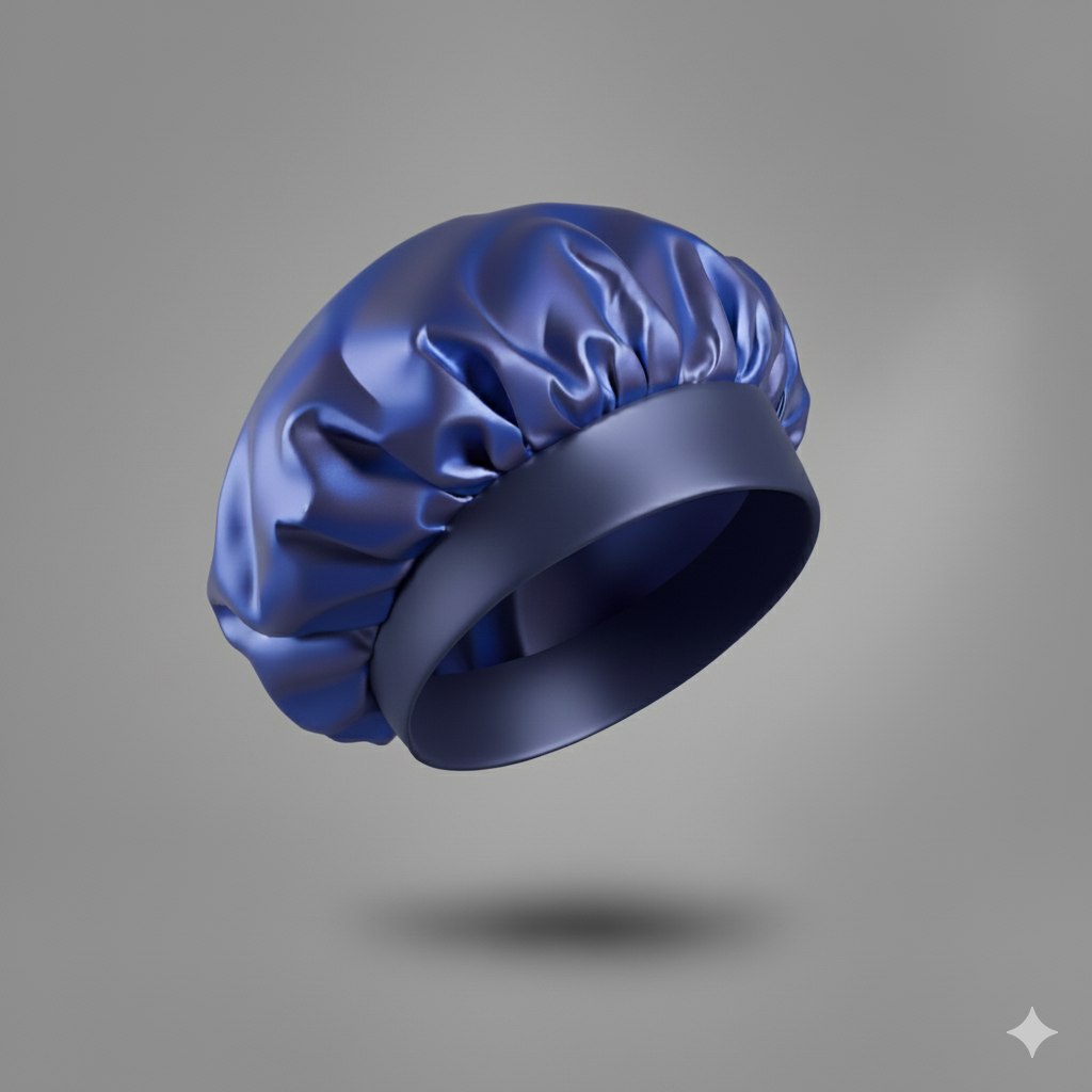 Bonnet en satin avec large bande – Bonnet de nuit en satin pour cheveux bouclés, frisés, crépus et lisses