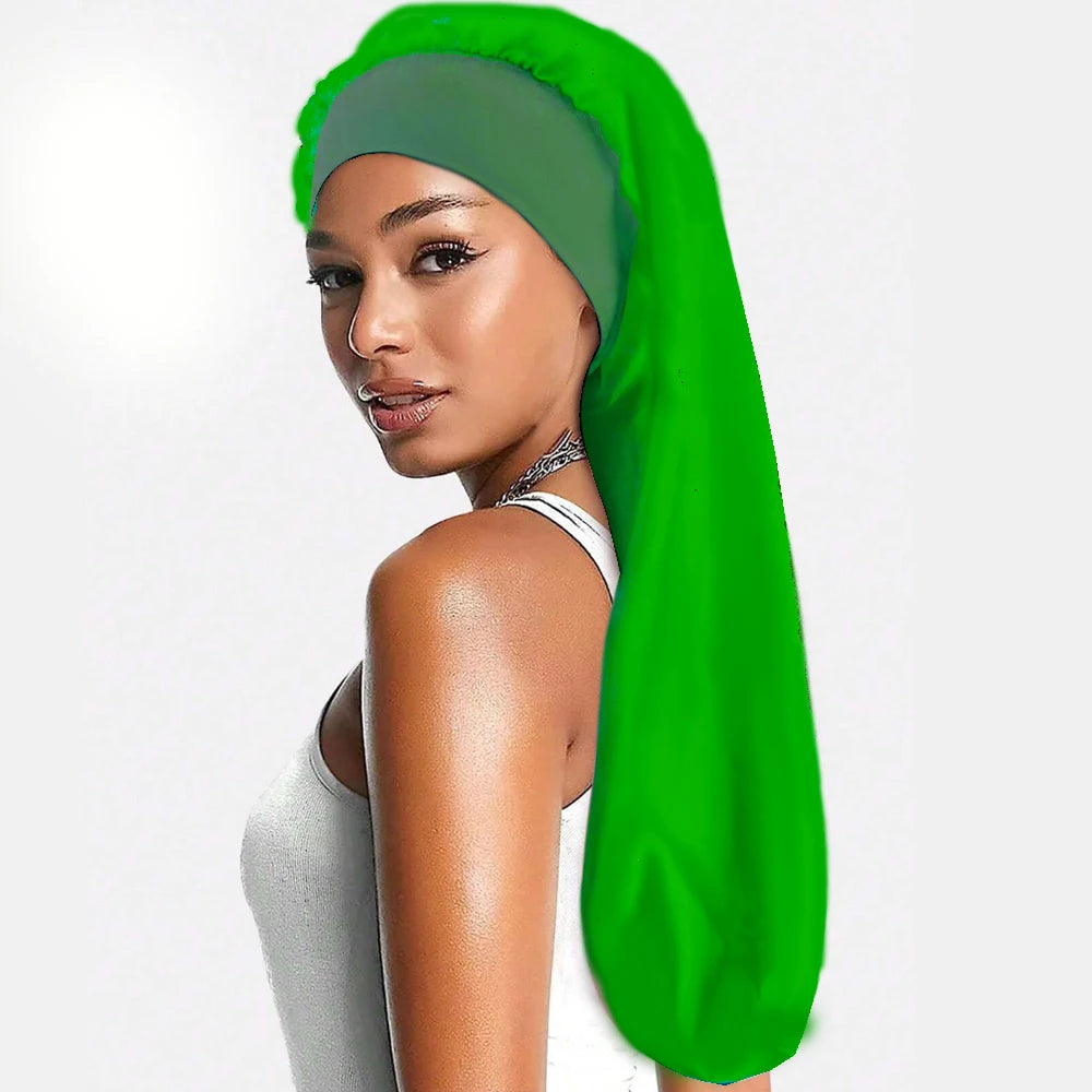Bonnet en satin long – Bonnet de nuit en satin pour cheveux longs, bouclés, frisés et locks