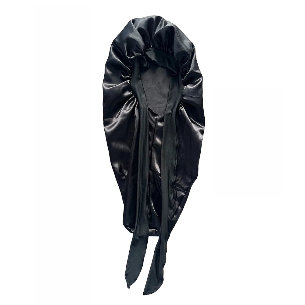 Bonnet en satin long avec nœud – Bonnet de nuit en satin pour cheveux longs, bouclés, frisés et locks