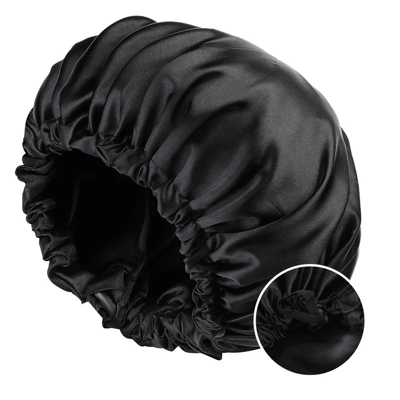 Bonnet en satin réversible – Bonnet de nuit cheveux bouclés