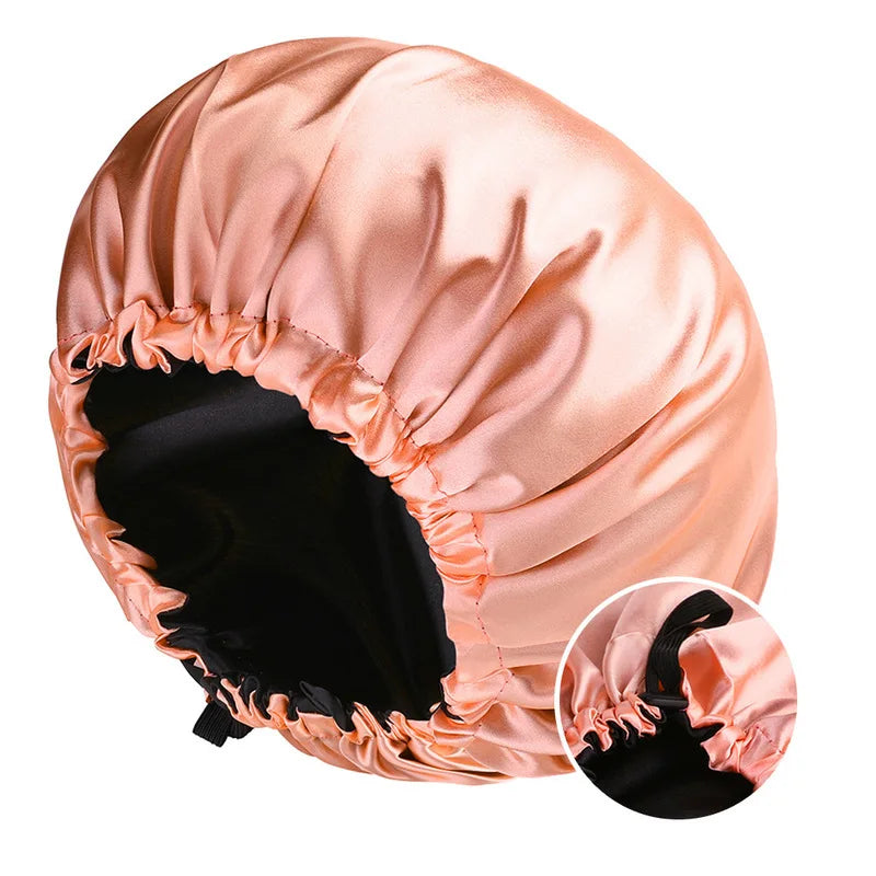Bonnet en satin réversible – Bonnet de nuit cheveux bouclés