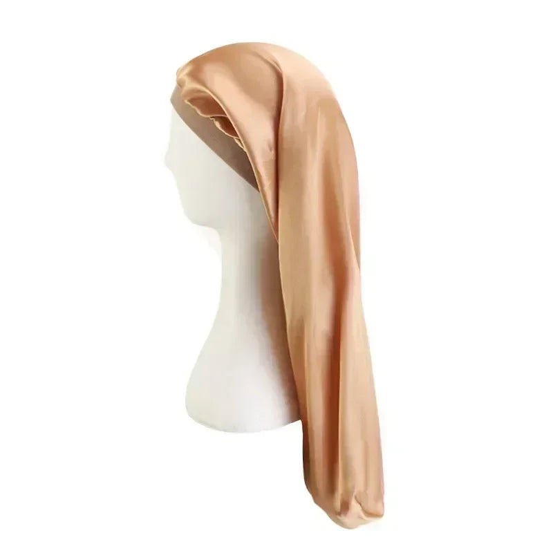 Bonnet en satin double couche – Bonnet de nuit en satin réversible multicolore pour cheveux bouclés, frisés, crépus et lisses